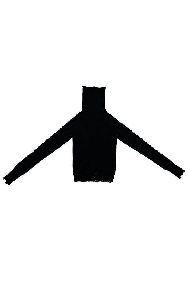 RUI built 25 autumn and winter high collar long sleeve bottoming shirt RUI-RAW25KN03-Onyx black